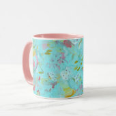 Mug Oasis Turquoise élégant Abstrait de rose (Devant gauche)