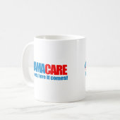 Mug Obamacare - courbure ici elle vient (Devant gauche)