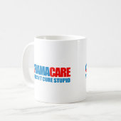 Mug Obamacare - vous ne pouvez pas traiter stupide (Devant gauche)