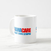 Mug Obamacare - vous ne pouvez pas traiter stupide (Devant gauche)
