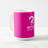 Mug Obéis Moins. Question Plus - Conception de devis r (Devant gauche)