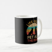 Mug Objectif de vie Caresser tous les chiens Drôle de (Devant droit)