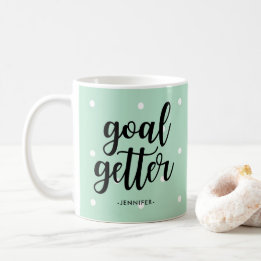 Mug Objectif Getter | Mint Green Pois et typographie