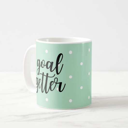 Mug Objectif Getter | Pois verts de la menthe (Devant gauche)