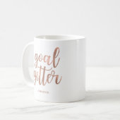 Mug Objectif Getter | Typographie or Rose Faux (Devant gauche)