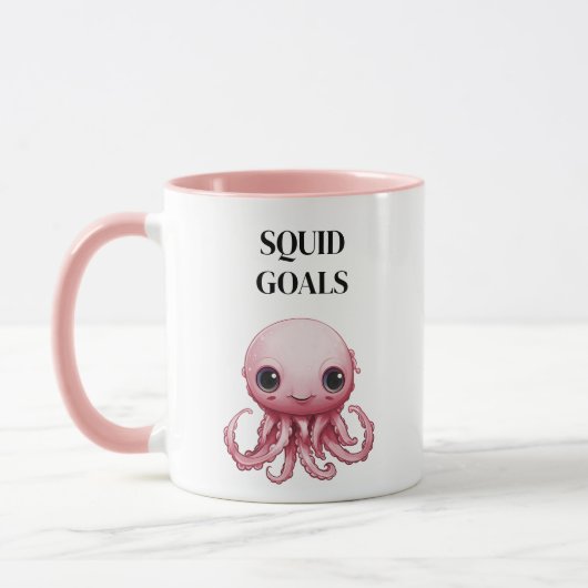 Mug Objectifs de calamar Rose Gêné (Gauche)