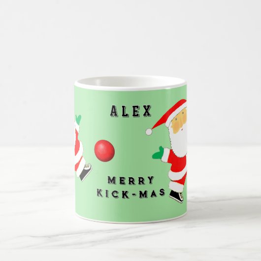 Mug Objet de Noël personnalisé de kickball (Centre)