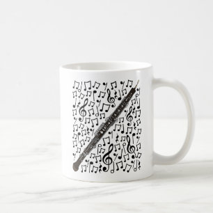 Mug Oboe Avec Notes Musicales, Oboist Woodwind Musicie