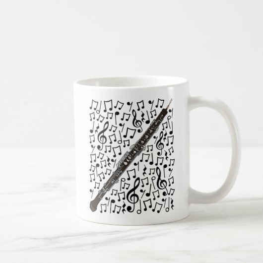 Mug Oboe Avec Notes Musicales, Oboist Woodwind Musicie (Droite)