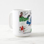 Mug Observation d'oiseaux compétitive (bande dessinée) (Devant gauche)