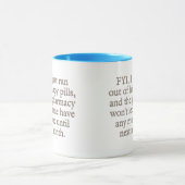 Mug Observez- moi a juste manqué de mes pilules (Centre)