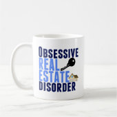 Mug Obsessionnel Trouble immobilier drôle (Gauche)