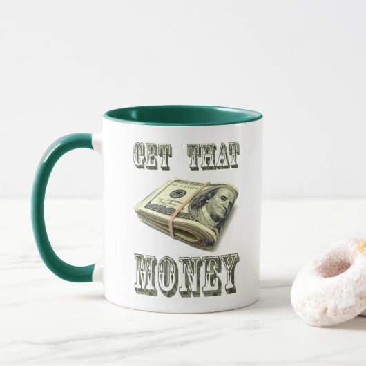 MUG OBTENEZ CET ARGENT (Avec donut)