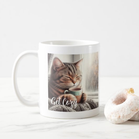Mug Obtenez un chat confortable (Avec donut)