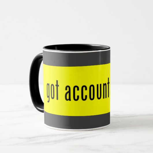 Mug Obtenir des comptes - Jaune et Noir (Devant gauche)