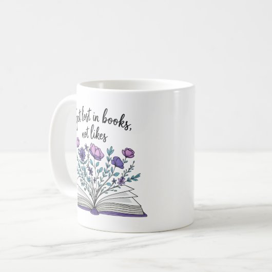 Mug Obtenir perdu dans les livres pas comme - Citation (Devant gauche)