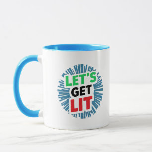 Mug Obtenons un Art numérique graphique de Noël brilla