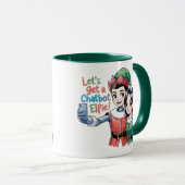 Mug 🤖 Obtenons un Chatbot Elfie Mèmes de Noël amusant (Devant droit)