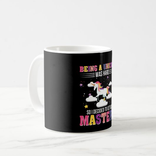 Mug Obtention du diplôme décidée de maîtrise de (Devant gauche)