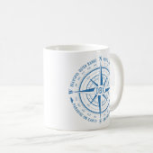 Mug OBX Boussole nautique Banques extérieures Bleu Vin (Devant droit)