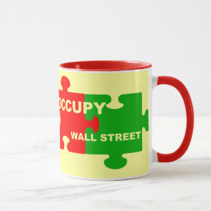 Mug occuper les pièces du puzzle de rue murale