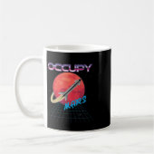Mug Occupy Mars Space Rocket Synthwave Outrun Retro (Gauche)