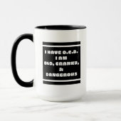 Mug OCD=Vieux, Cranky Et &Dangereux (Gauche)