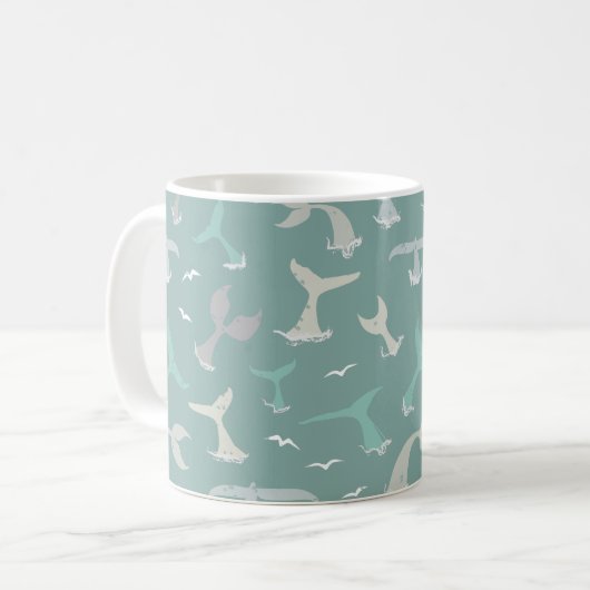 Mug Ocean Animaux Baleines Bleu (Devant gauche)