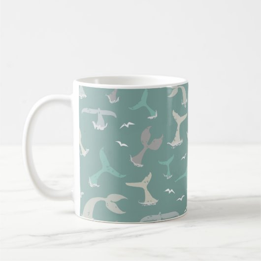 Mug Ocean Animaux Baleines Bleu (Gauche)