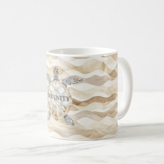 Mug Ocean Beach Coast Sea Turtle Sand (Devant droit)