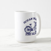 Mug OCEAN BEACH Fire Island bike summer Long Island NY (Devant droit)