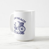 Mug OCEAN BEACH Fire Island bike summer Long Island NY (Devant gauche)