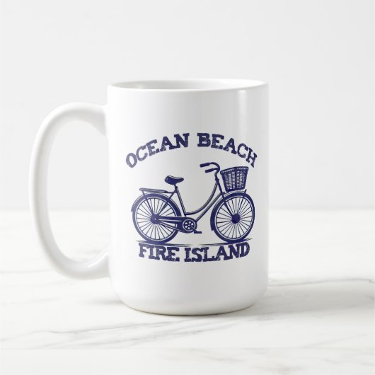 Mug OCEAN BEACH Fire Island bike summer Long Island NY (Gauche)