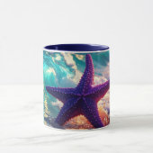 Mug Ocean Beach With Violet Starfish (Centre)