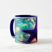 Mug Ocean Beach With Violet Starfish (Devant gauche)