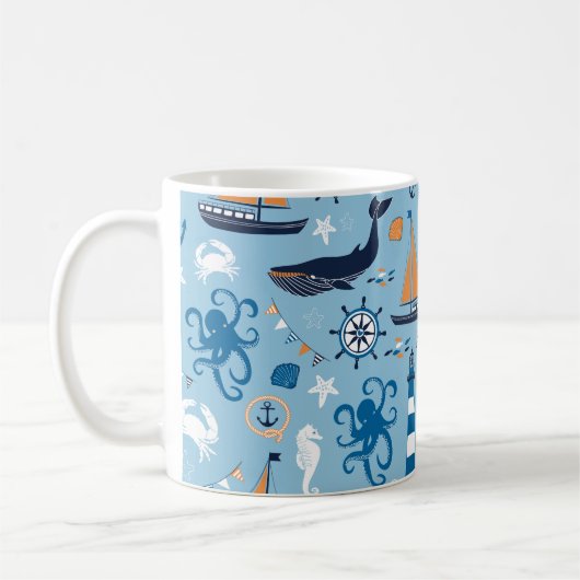 Mug Océan bleu et orange (Gauche)