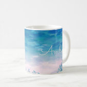 Mug Océan Bleu Plage Personnalisé (Devant droit)
