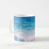 Mug Océan Bleu Plage Personnalisé (Devant gauche)