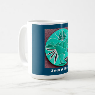 Mug Ocean Blue Abstrait Art personnalisé