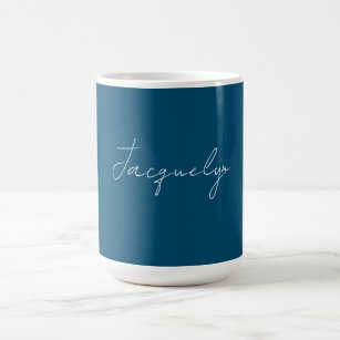 Mug Ocean Blue Plain élégant moderne minimaliste Nom