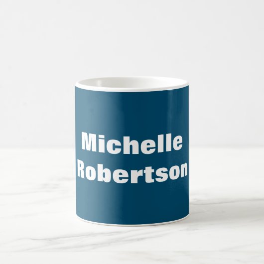Mug Ocean Blue Plain Minimalist Ajouter son propre nom (Centre)
