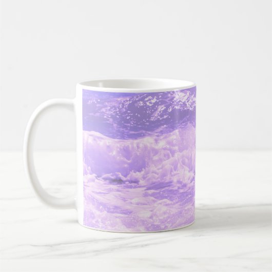 Mug Ocean Sea Beach Purple Waves Water (Gauche)