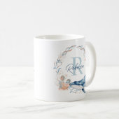 Mug Ocean Watercolor Personalized Monogram Wreath (Devant droit)
