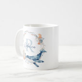 Mug Ocean Watercolor Personalized Monogram Wreath (Devant gauche)