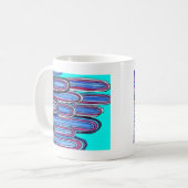 Mug Ocean Waves aqua blue pattern (Devant gauche)