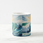 Mug Ocean Waves Sunshine Beach Art (Centre)