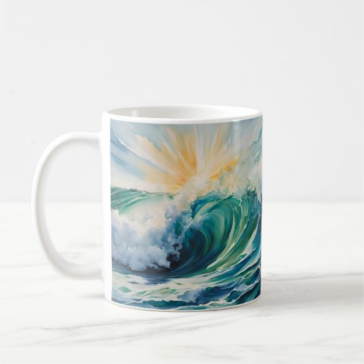Mug Ocean Waves Sunshine Beach Art (Gauche)
