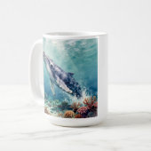 Mug Oceanic Blue Whale and Coastal Poem (Devant gauche)