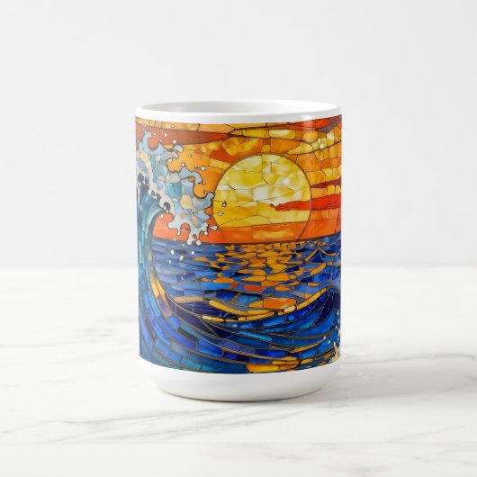 Mug Oceanic Coastal Ocean Waves Sunset   (Centre)