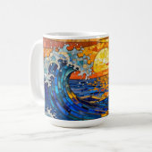 Mug Oceanic Coastal Ocean Waves Sunset (Devant gauche)